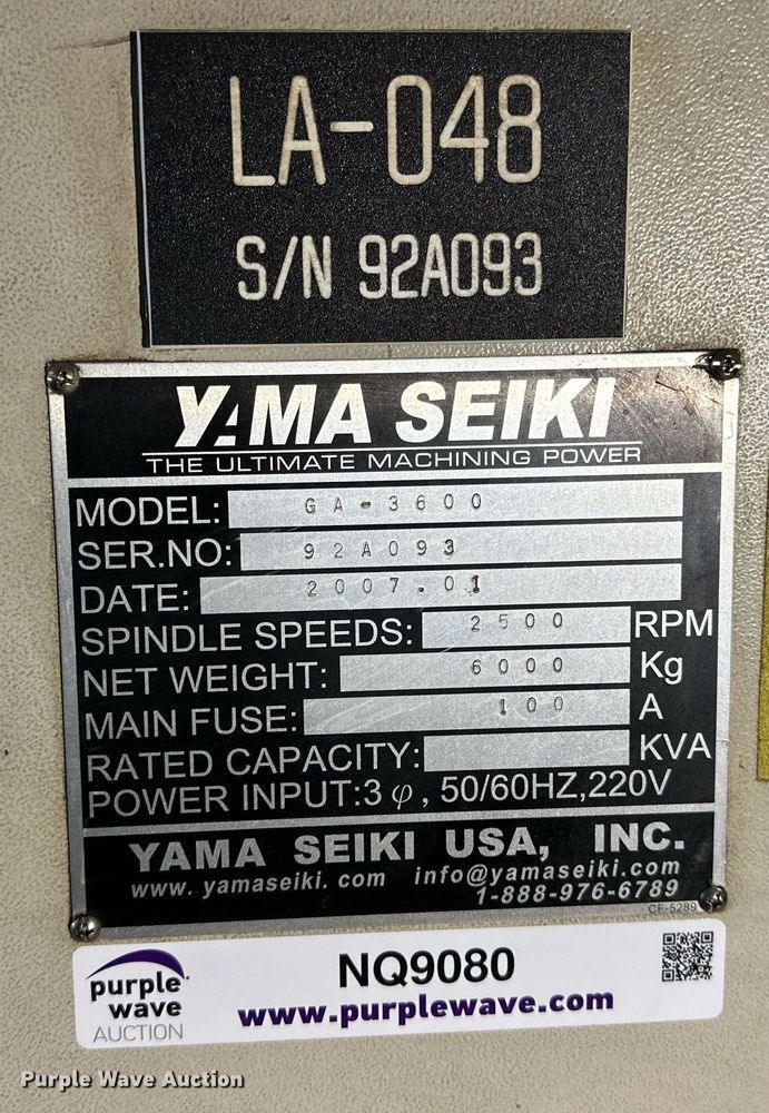 image for item NQ9080 2007 Yama Seiki GA-3600 CNC lathe