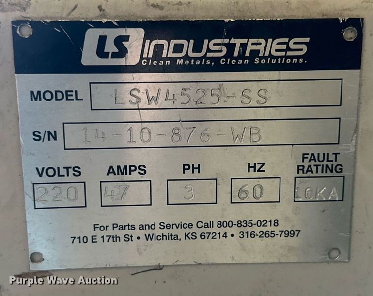 image for item NQ9092 LS industries LSW4525-SS parts washer