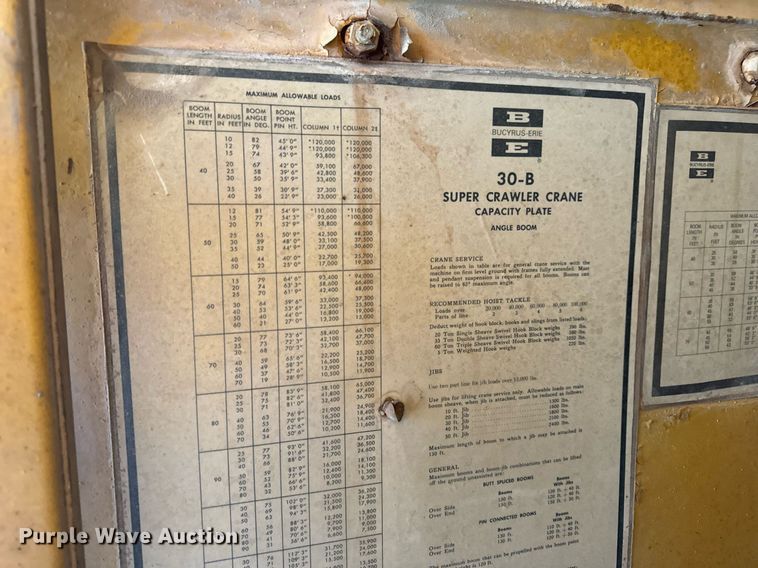 image for item DP6729 1970 Bucyrus-Erie 30-B crane