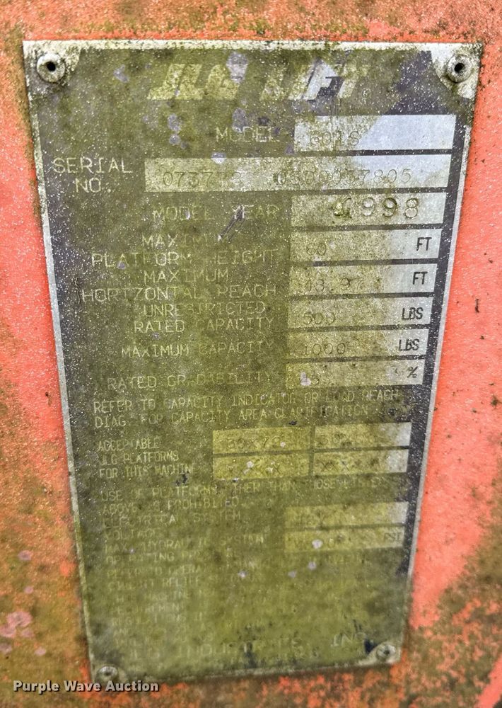 image for item DP6734 1998 JLG 601S boom lift