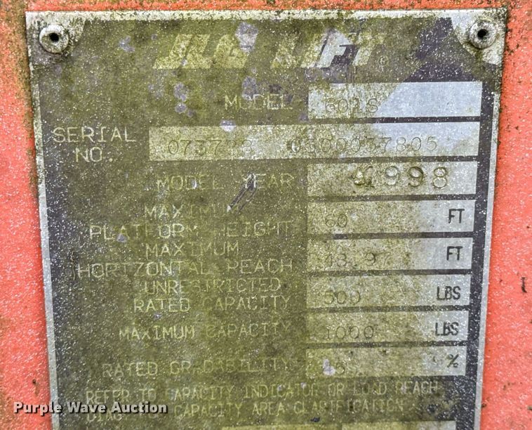 image for item DP6734 1998 JLG 601S boom lift