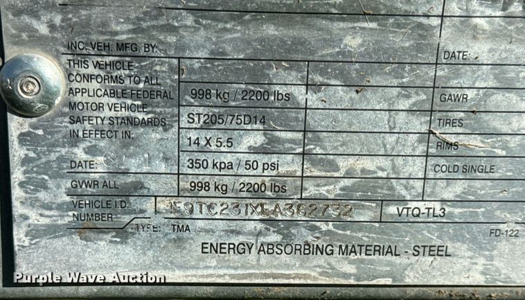 image for item DP6761 2014 Vorteq VTQ-TL3 crash attenuator trailer