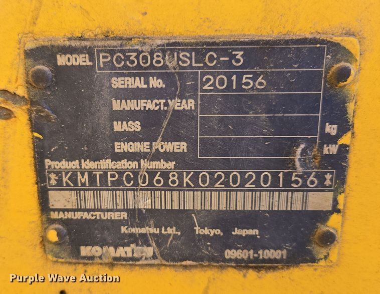 image for item DP6774 2004 Komatsu  PC308USLC excavator