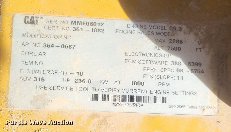 image for item DQ3753 2012 Caterpillar 336E L excavator