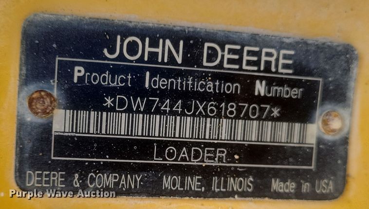 image for item DQ3755 2008 John Deere 744J wheel loader