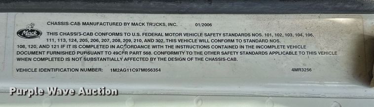 image for item DS3160 2007 Mack CV713 dump truck