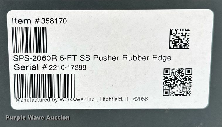 image for item DT2172 Worksaver SPS-2060R skid steer snow pusher