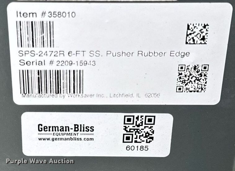 image for item DT2173 Worksaver SPS-2472R skid steer snow pusher