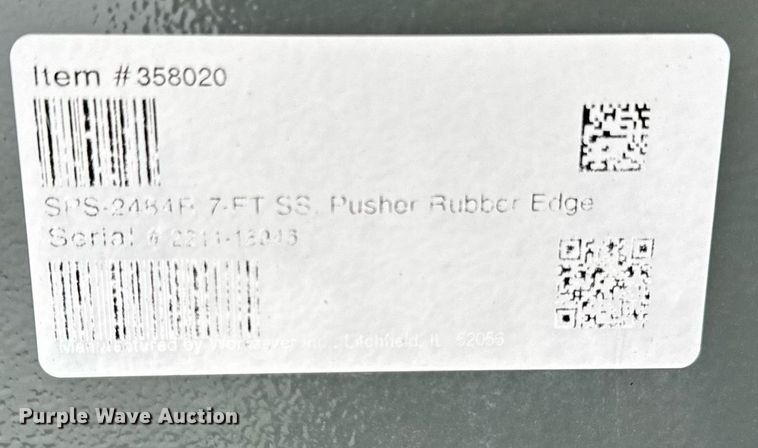 image for item DT2175 Worksaver SPS2484R skid steer snow pusher