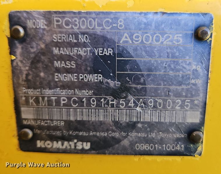 image for item DT7562 2007 Komatsu PC300LC-8 excavator