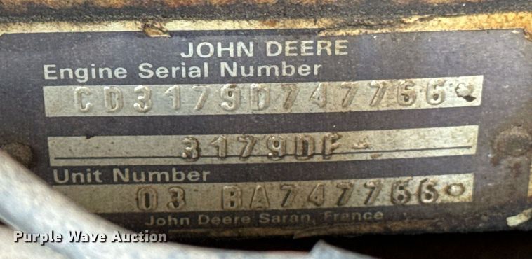 image for item DU9634 1987 Sullivan Machinery D01250421C1EA air compressor