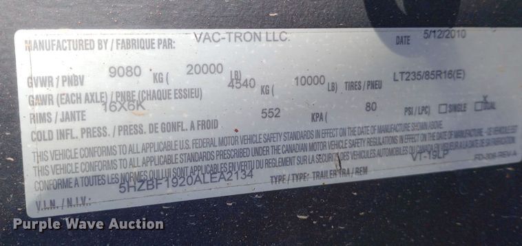 image for item DW0855 2010 Vermeer MC855SDT vacuum excavator