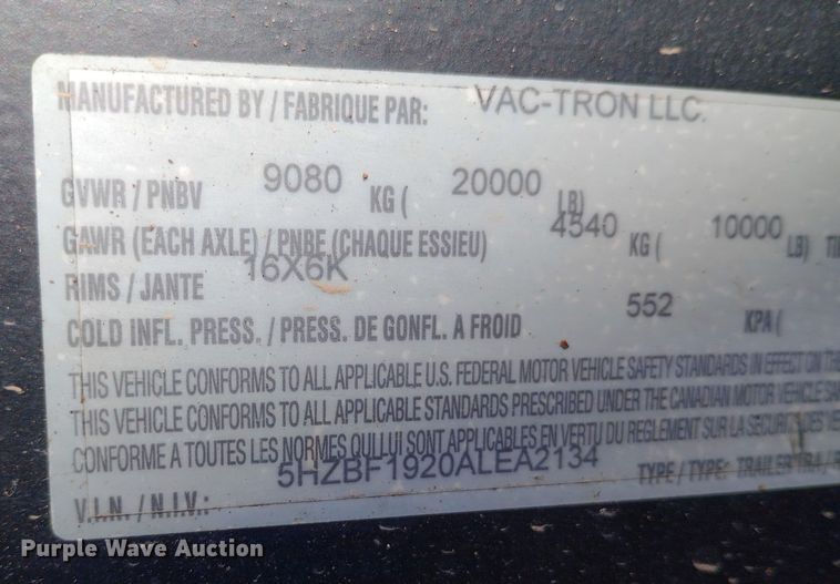 image for item DW0855 2010 Vermeer MC855SDT vacuum excavator