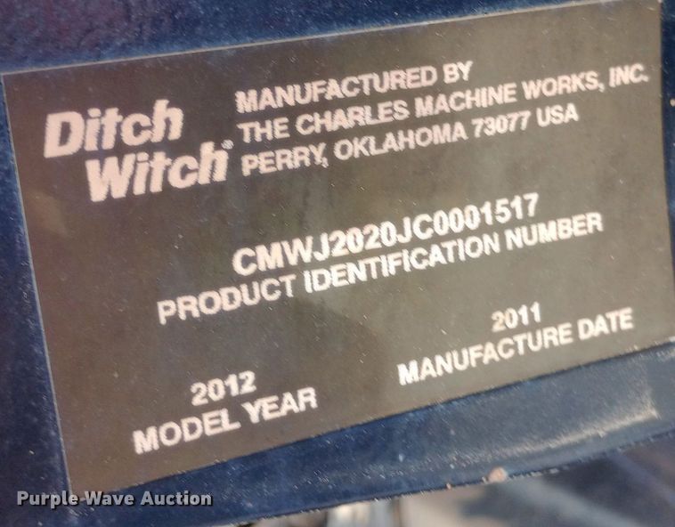 image for item DW0860 2012 Ditch Witch JT2020 Mach 1 directional boring unit