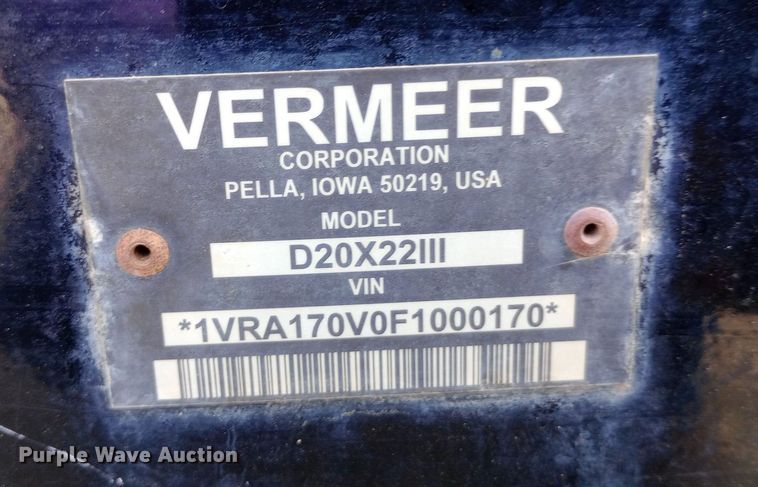 image for item DW0861 2015 Vermeer D20X22 Series III directional boring unit