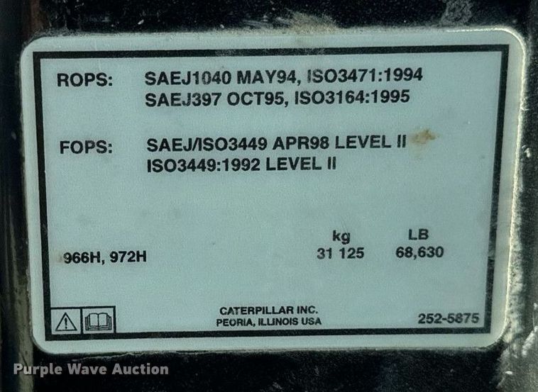 image for item DW2423 2006 Caterpillar 972H wheel loader