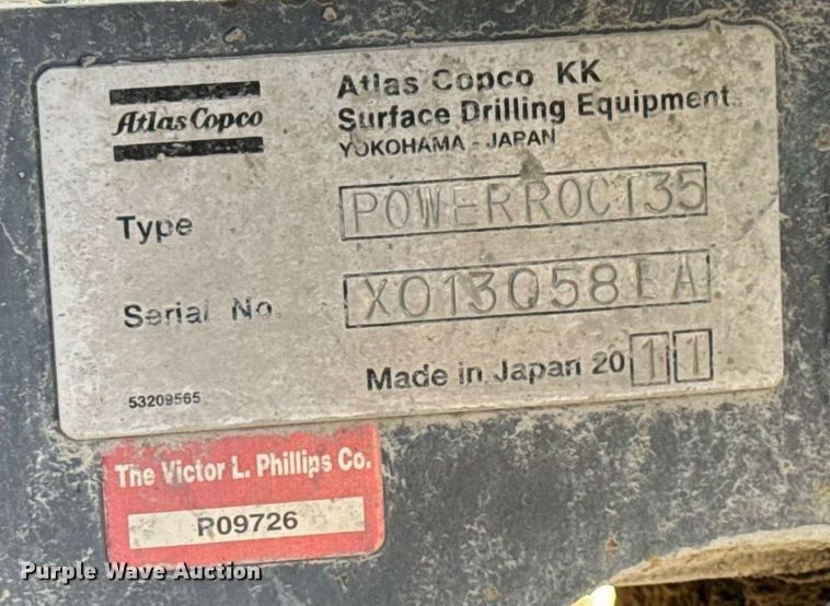 image for item DW2424 2011 Atlas Copco PowerROC T35 surface drilling rig