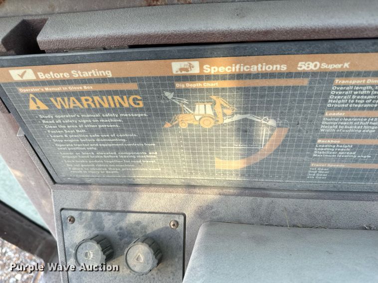 image for item DW2429 1991 Case 580 Super K backhoe