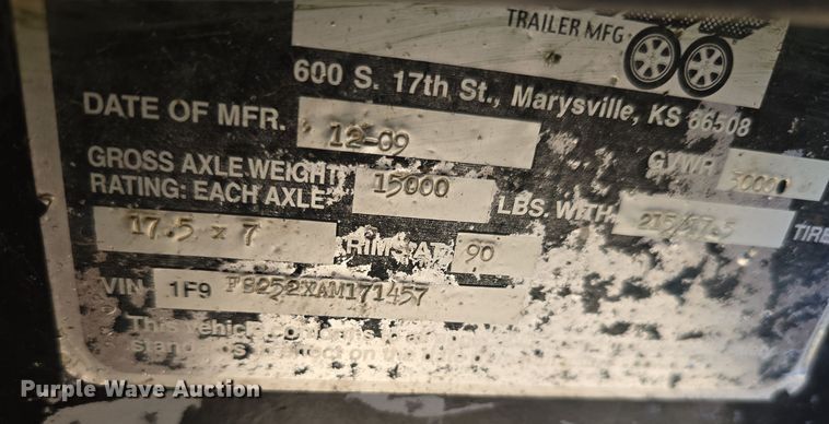 image for item DW3987 2010 FastLine equipment trailer