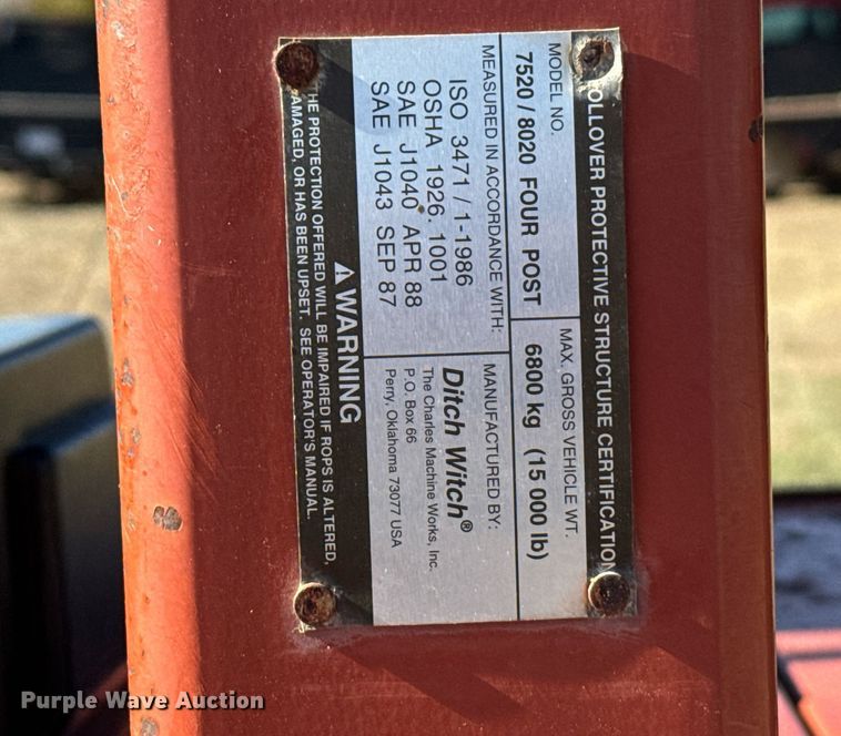 image for item DX3804 Ditch Witch 8020T cable plow