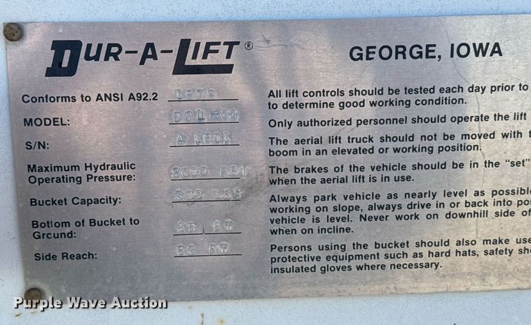 image for item DX3819 1989 Ford F350 Super Duty bucket truck