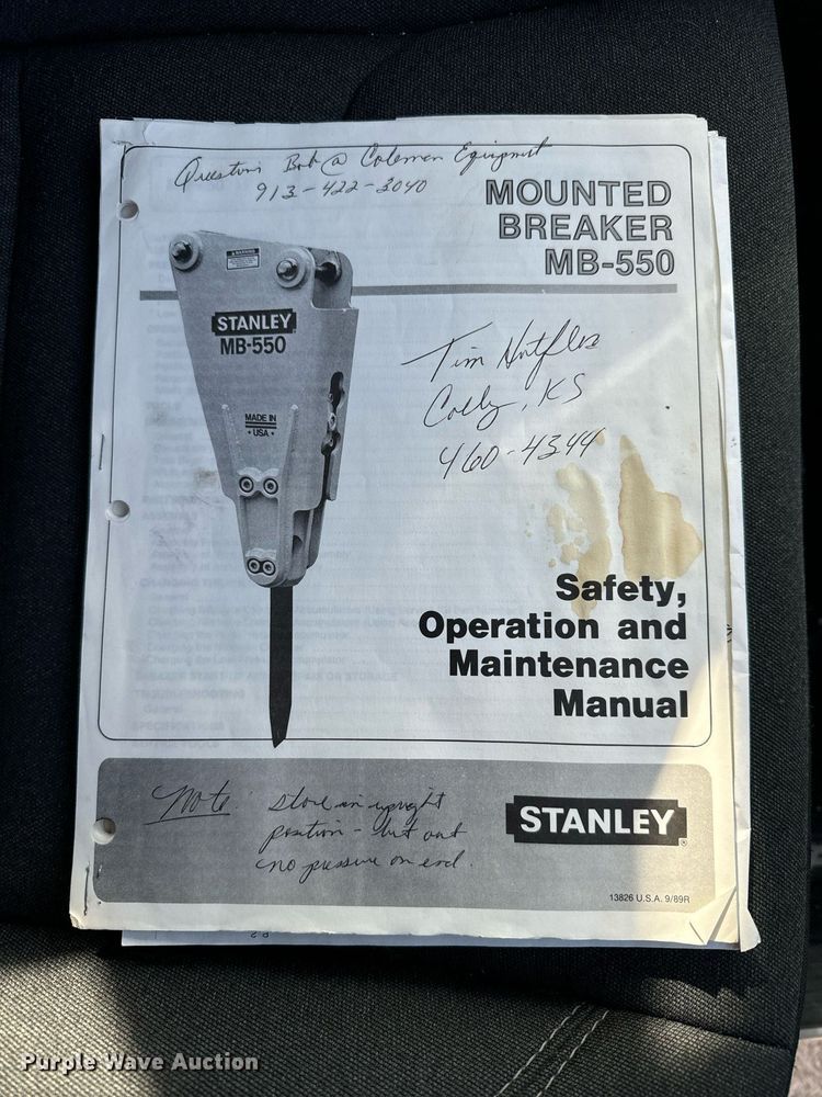 image for item DX3828 Stanley MB-550 backhoe breaker