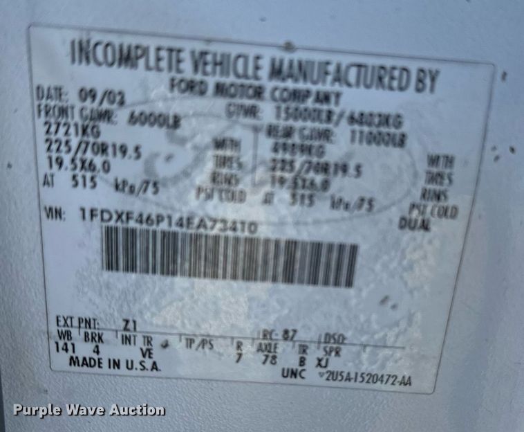 image for item EG2236 2004 Ford F450 Super Duty bucket truck