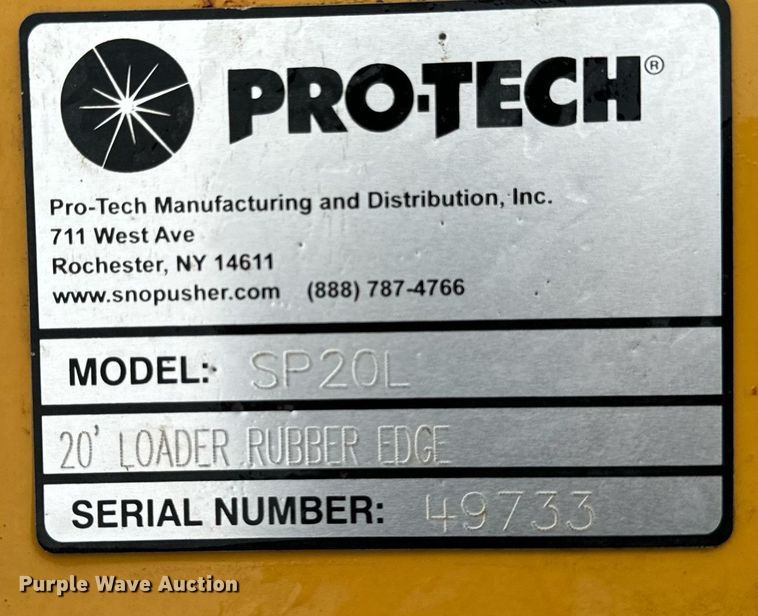 image for item EG6995 Pro-Tech SP20L wheel loader snow pusher