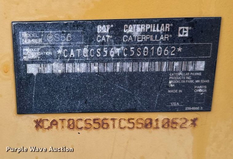 image for item EG7009 2010 Caterpillar CS56 single drum vibratory roller