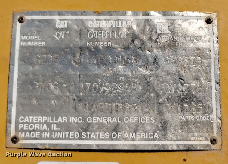 image for item EG9959 1990 Caterpillar 623E elevating scraper