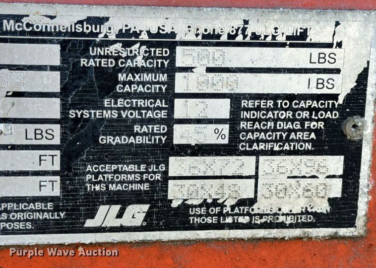 image for item EH7260 2007 JLG 600S boom lift