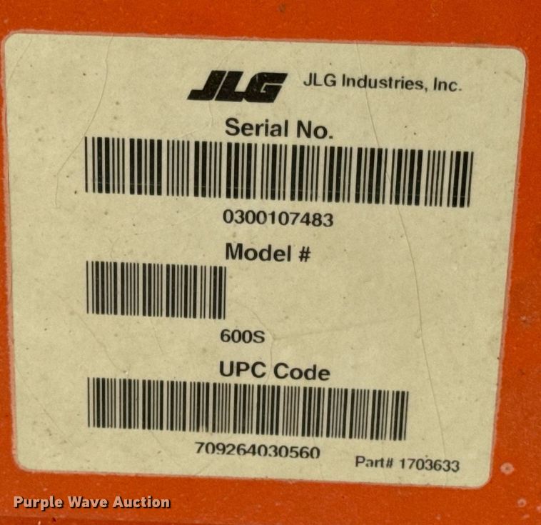 image for item EH7260 2007 JLG 600S boom lift