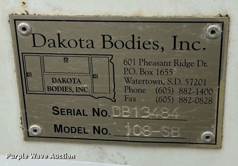 image for item EH7296 Dakota Bodies Inc. 108-SB utility bed