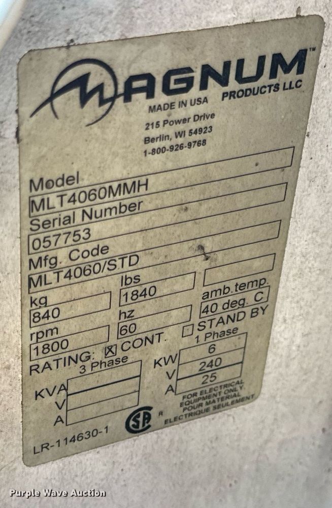 image for item EH7301 2005 Magnum MLT4060MMH light plant