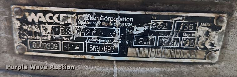 image for item EI8544 Wacker  BS60-2 plate compactor