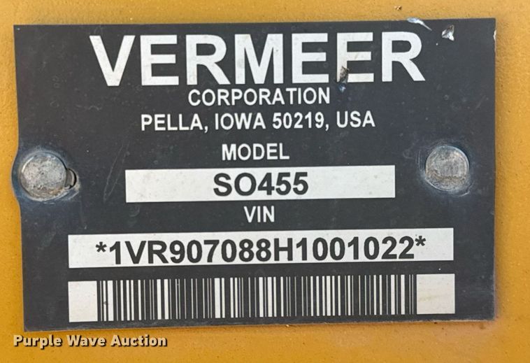image for item EJ3307 2017 Vermeer RTX450 trencher