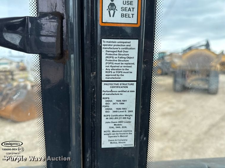 image for item EJ3342 2019 John Deere 544L wheel loader