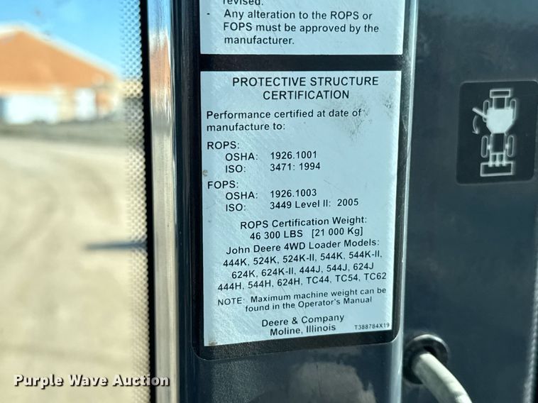 image for item EJ3370 2018 John Deere 544K-II loader