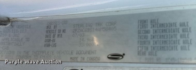 image for item EN2557 2004 Sterling  Acterra flatbed truck