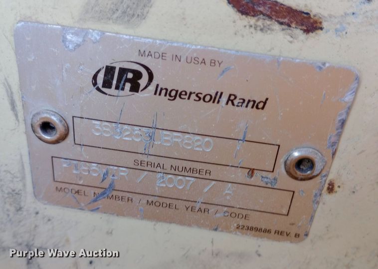 image for item EN8562 2007 Ingersoll Rand P185WIR air compressor