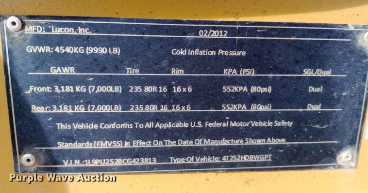 image for item EN8576 2012 Lucon pole trailer