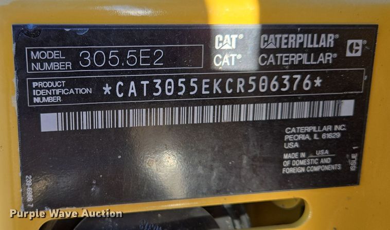 image for item EQ3650 2018 Caterpillar  305.5E2 mini excavator