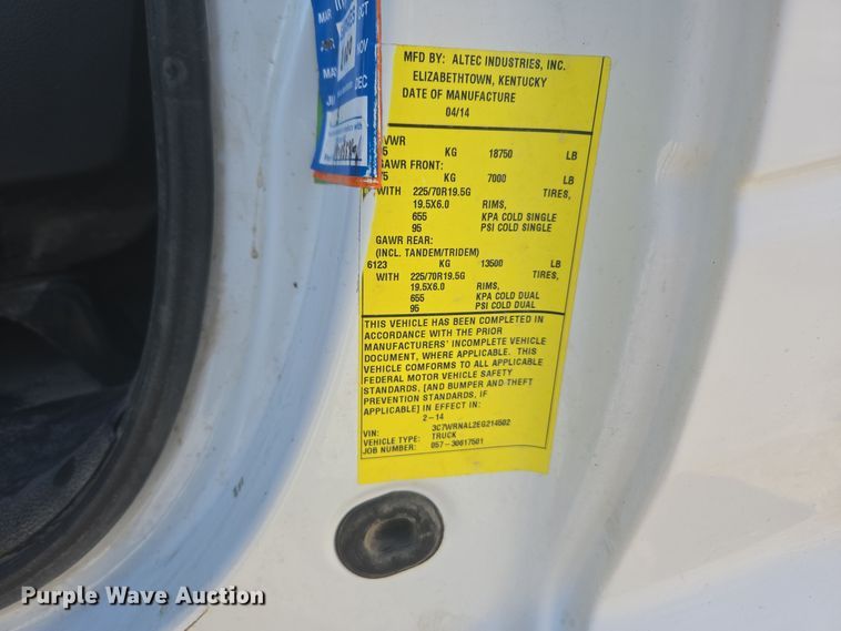 image for item ER5019 2014 Dodge Ram 5500HD bucket truck