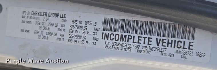 image for item ER5019 2014 Dodge Ram 5500HD bucket truck