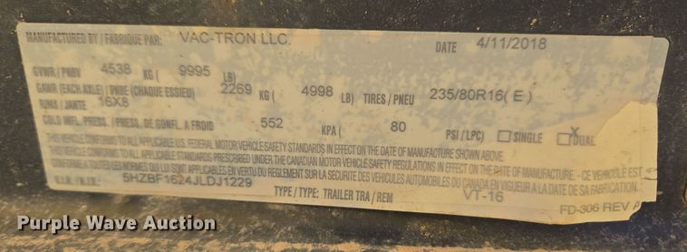 image for item ER5024 2018 Vac-Tron LP573GT vacuum excavator