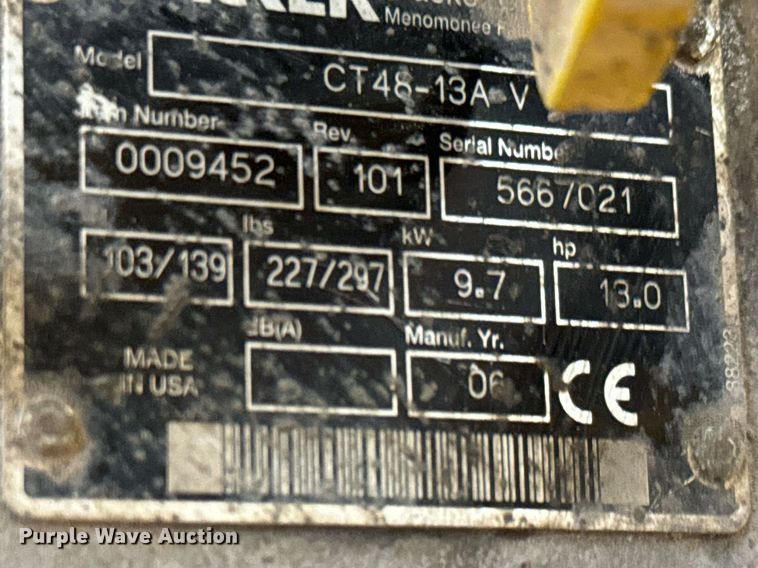 image for item LH9312 2006 Wacker CT48-13AV power trowel