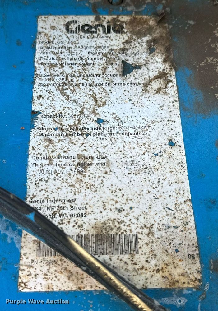 image for item MS9833 2008 Genie GS-1930 scissor lift