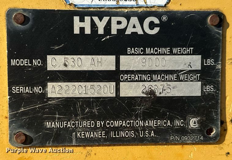 image for item MT9013 Hypac C530AH pneumatic roller