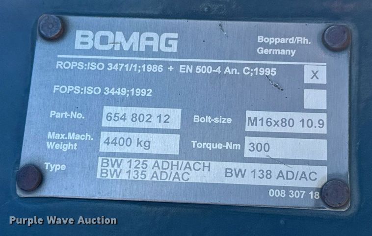 image for item MT9015 2007 Bomag BW138AD double drum vibratory roller