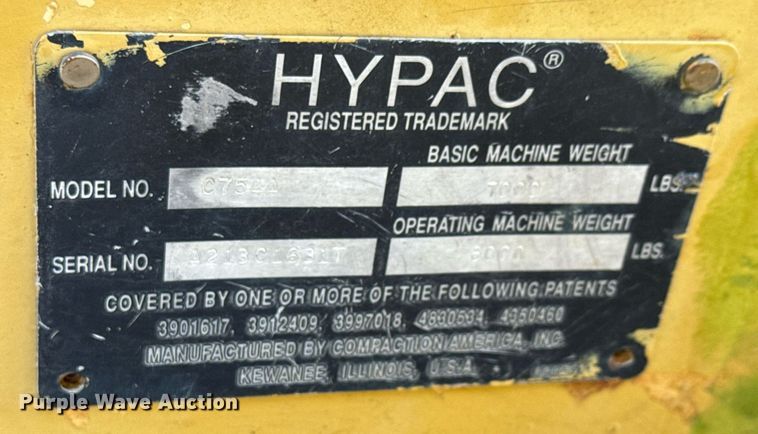 image for item MT9029 1999 Hypac C754A double drum vibratory roller